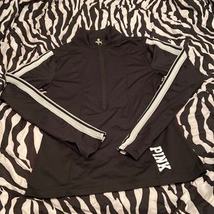 PINK Victoria Secret Black Half-Zip Pullover